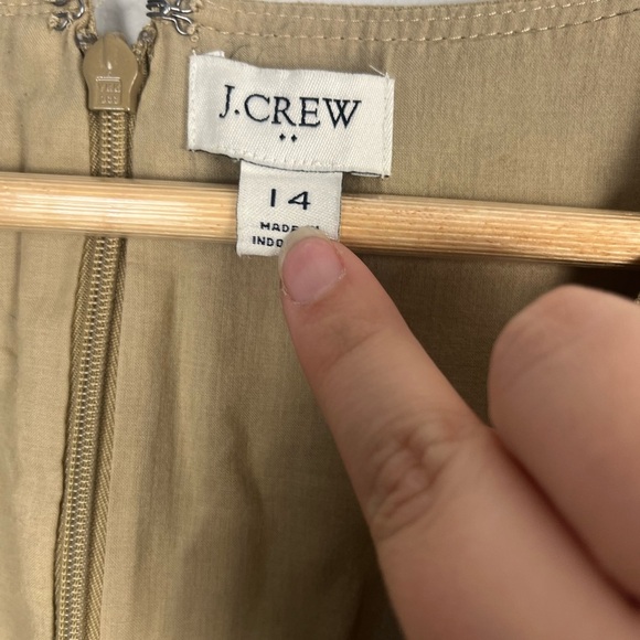 J.Crew Factory Khaki Linen Blend sleeveless belted jumpsuit size 14 - Picture 5 of 11